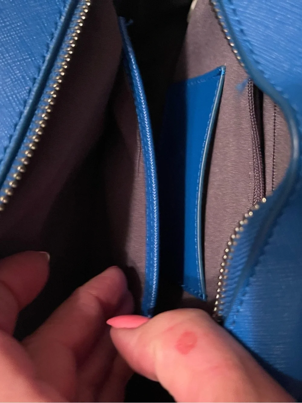 Calvin Klein Electric Blue Leather Crossbody Bag